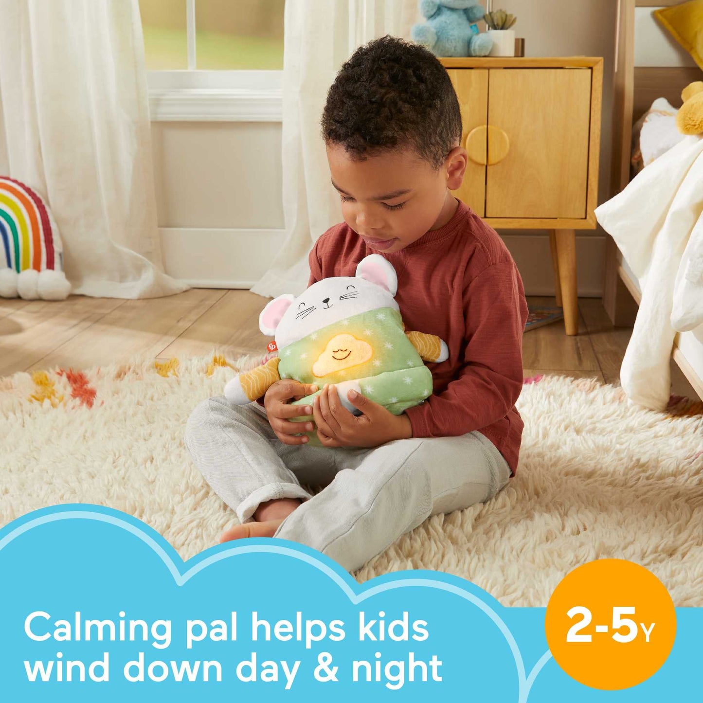 Fisher-Price Toddler Meditation Mouse – Mindfulness Plush with Guided Relaxation, Lights & Music
