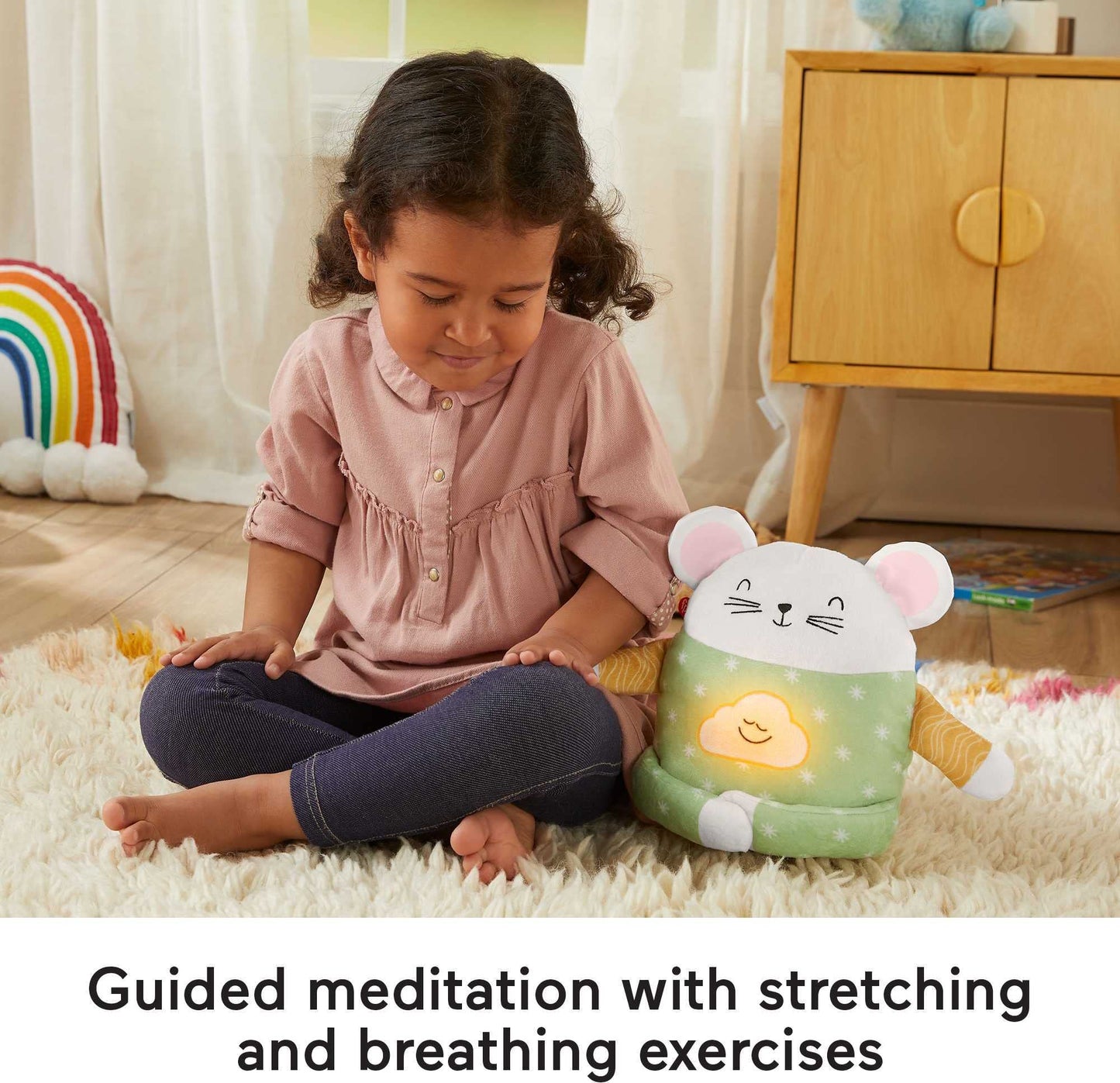 Fisher-Price Toddler Meditation Mouse – Mindfulness Plush with Guided Relaxation, Lights & Music