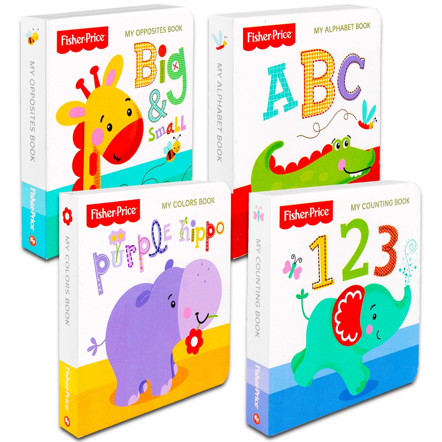 Fisher-Price My First Books: Set of 4 Board Books (ABC, Colors, Numbers, Opposites)