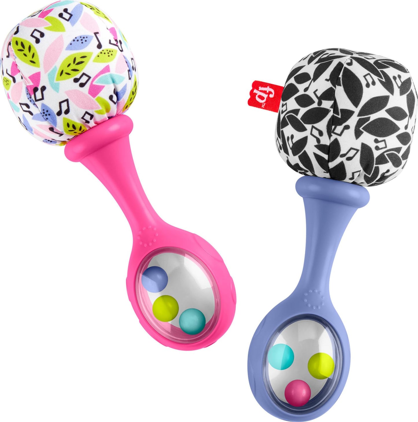 Fisher-Price Newborn Rattle 'n Rock Maracas – Soft Musical Toys for Babies 3+ Months (Pink & Purple)