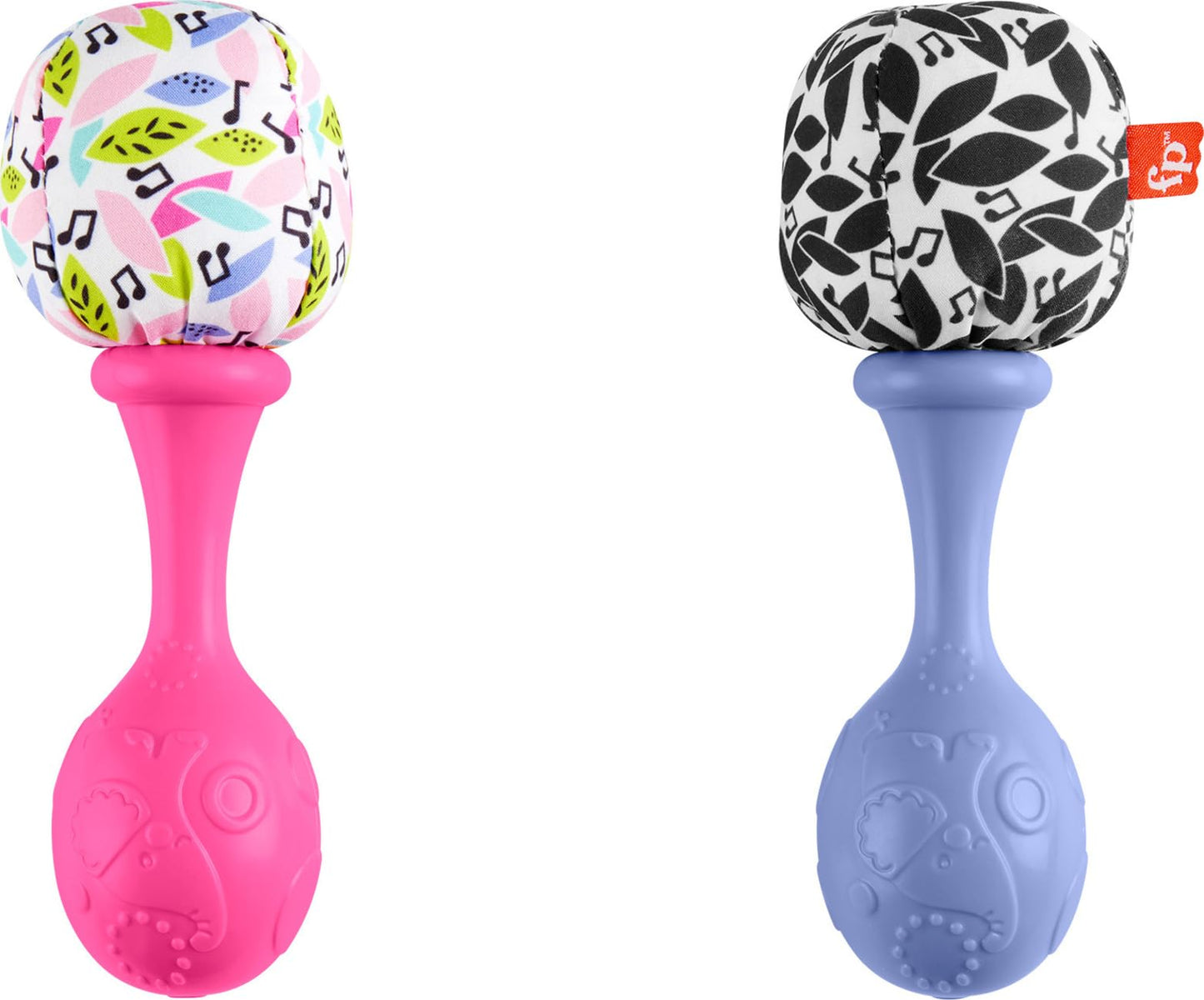 Fisher-Price Newborn Rattle 'n Rock Maracas – Soft Musical Toys for Babies 3+ Months (Pink & Purple)