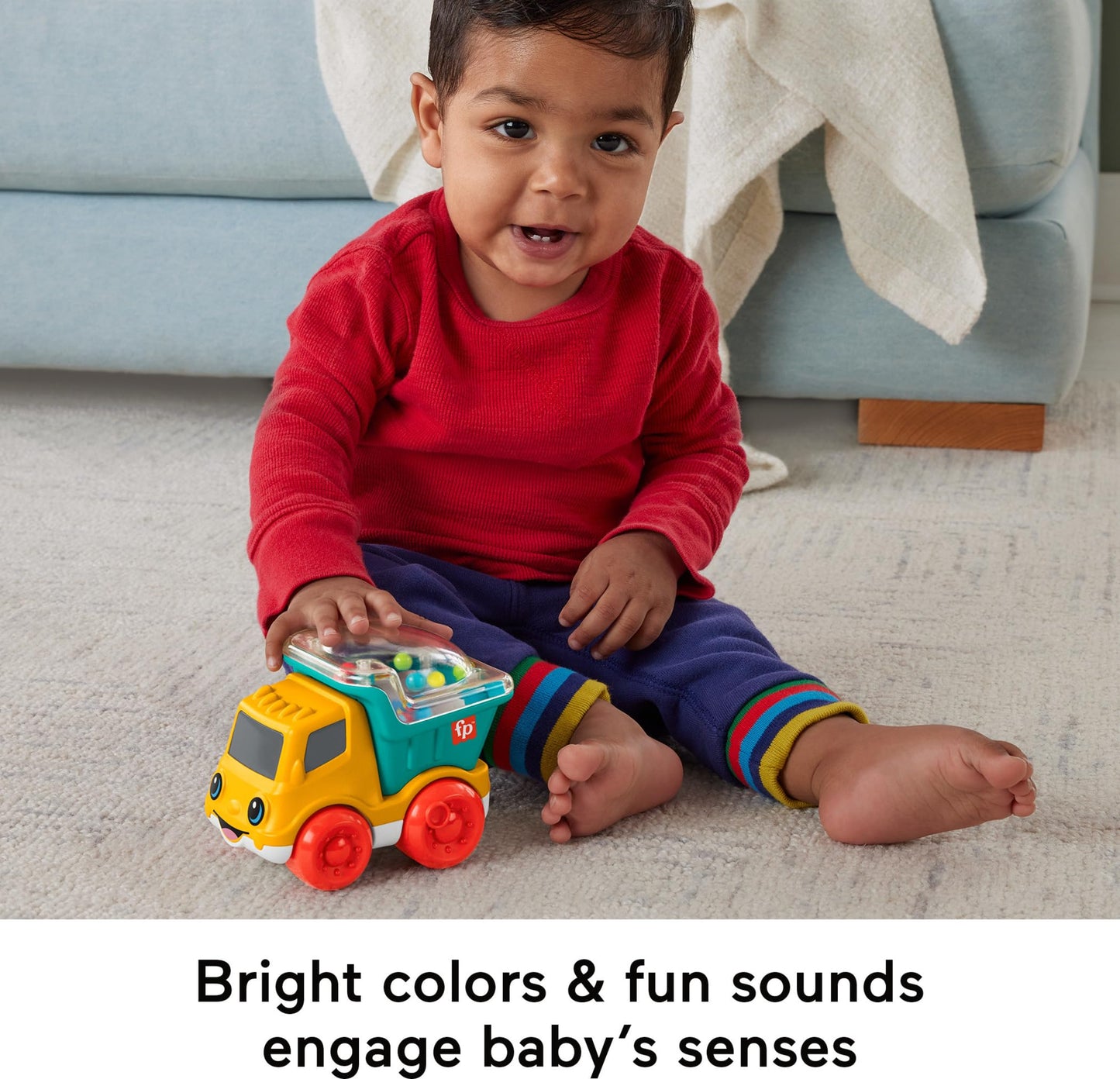 Fisher-Price Poppity Pop Dump Truck – Push-Along Toy for Babies 6+ Months