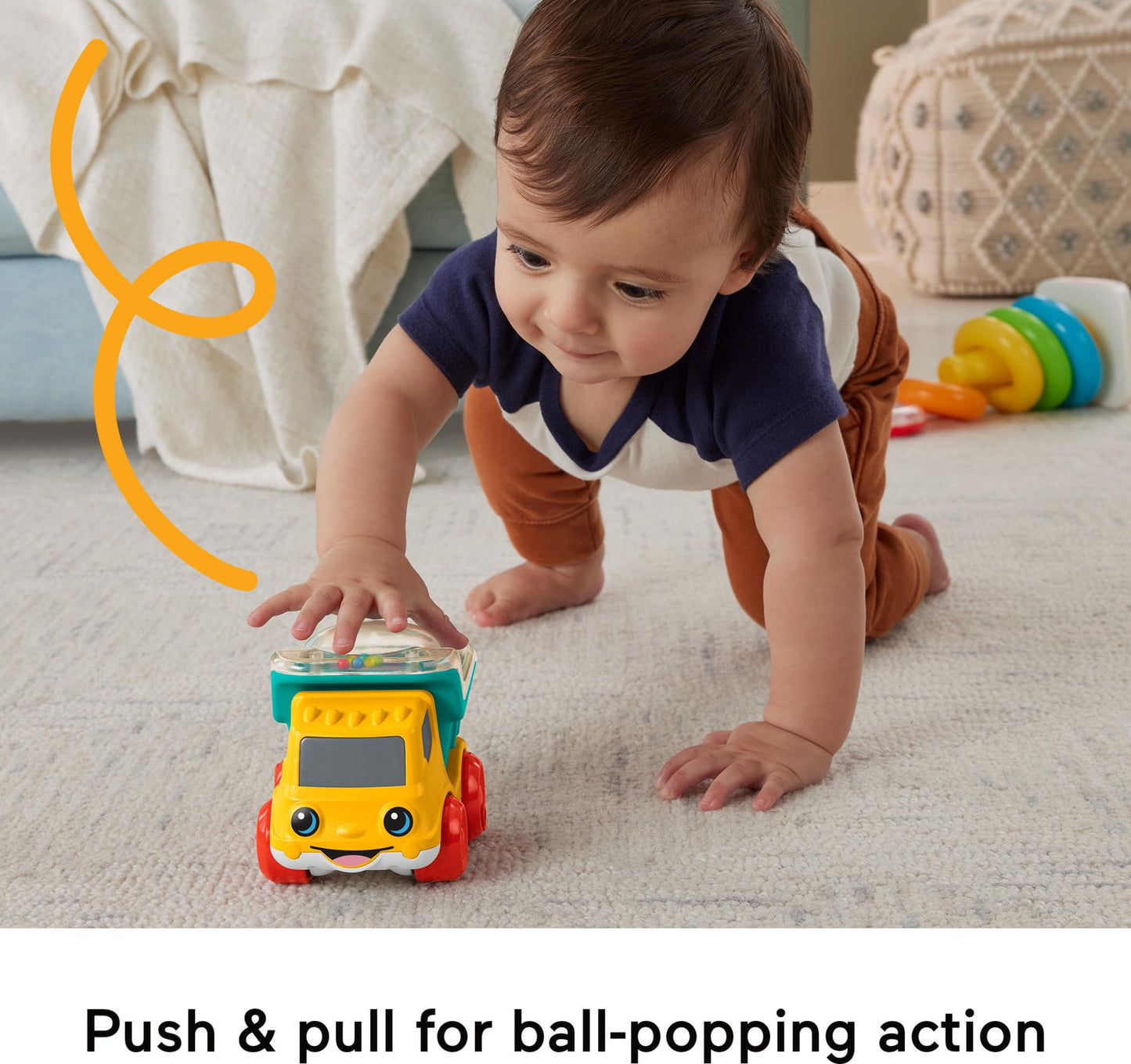 Fisher-Price Poppity Pop Dump Truck – Push-Along Toy for Babies 6+ Months