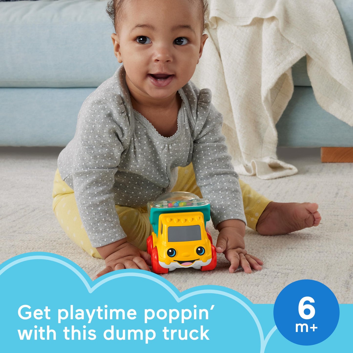 Fisher-Price Poppity Pop Dump Truck – Push-Along Toy for Babies 6+ Months
