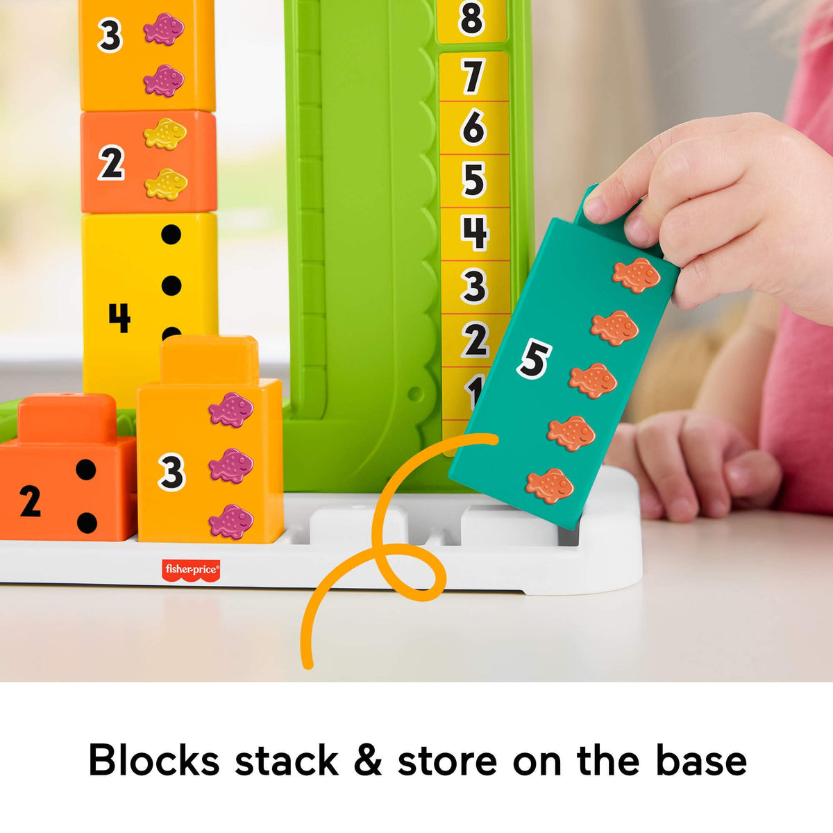 Fisher-Price Adding Alligator Counting Toy – 10 Stacking Blocks (Ages 3+)