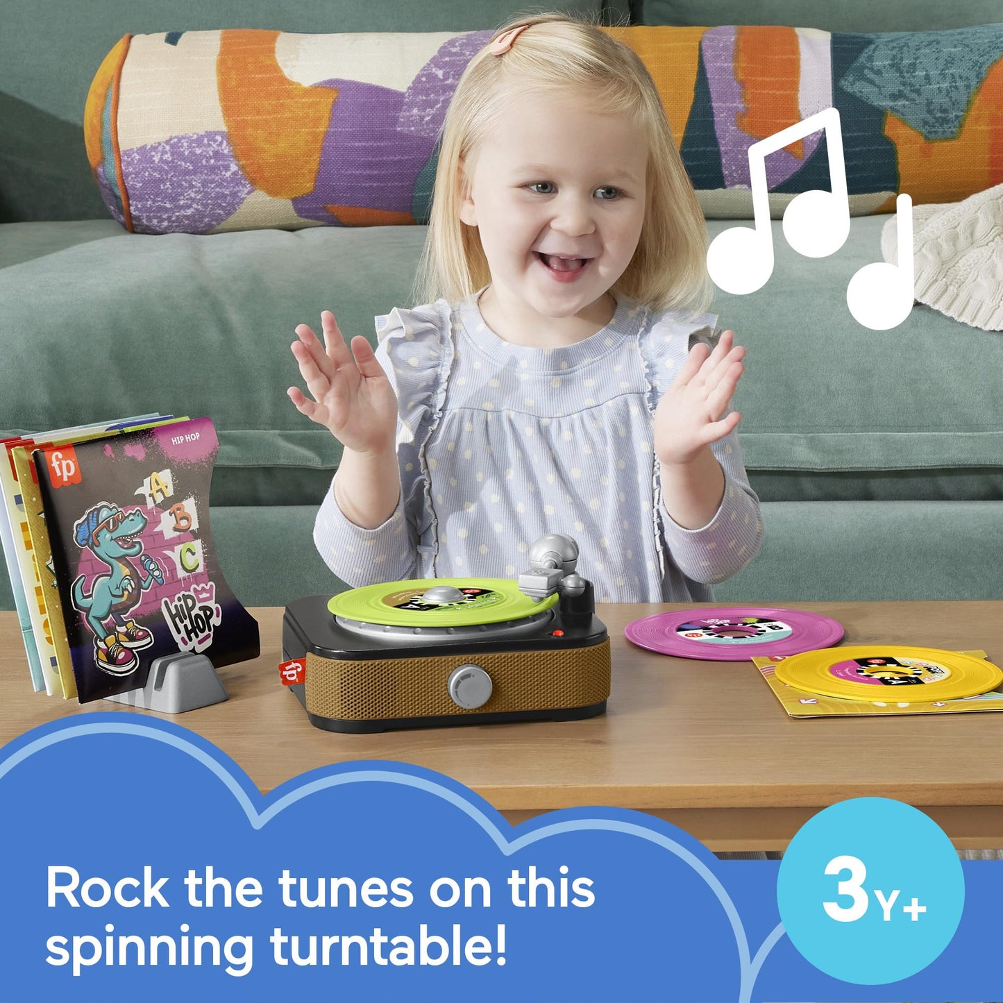 Fisher-Price Rockin’ Record Player – Musical Toy for Preschool Pretend Play