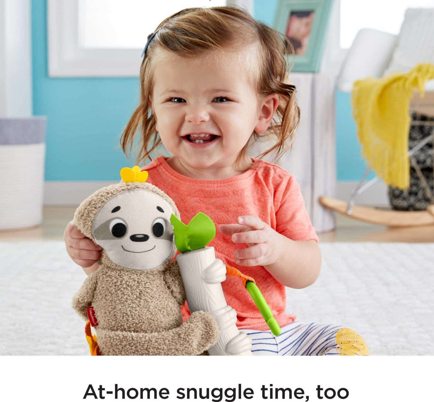 Fisher-Price Slow Much Fun Stroller Sloth — Travel Baby Toy with Motion & Sensory Play