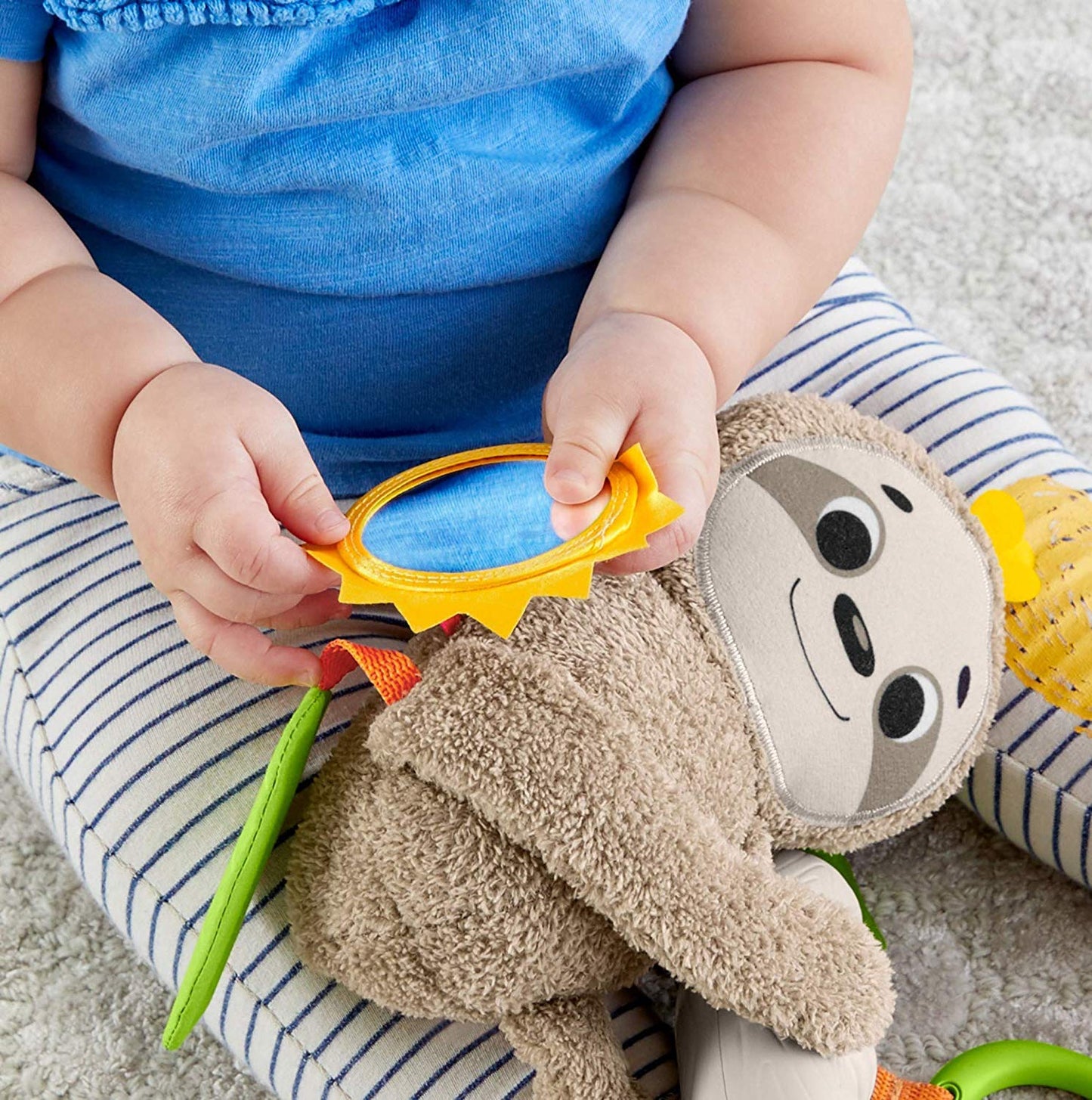 Fisher-Price Slow Much Fun Stroller Sloth — Travel Baby Toy with Motion & Sensory Play