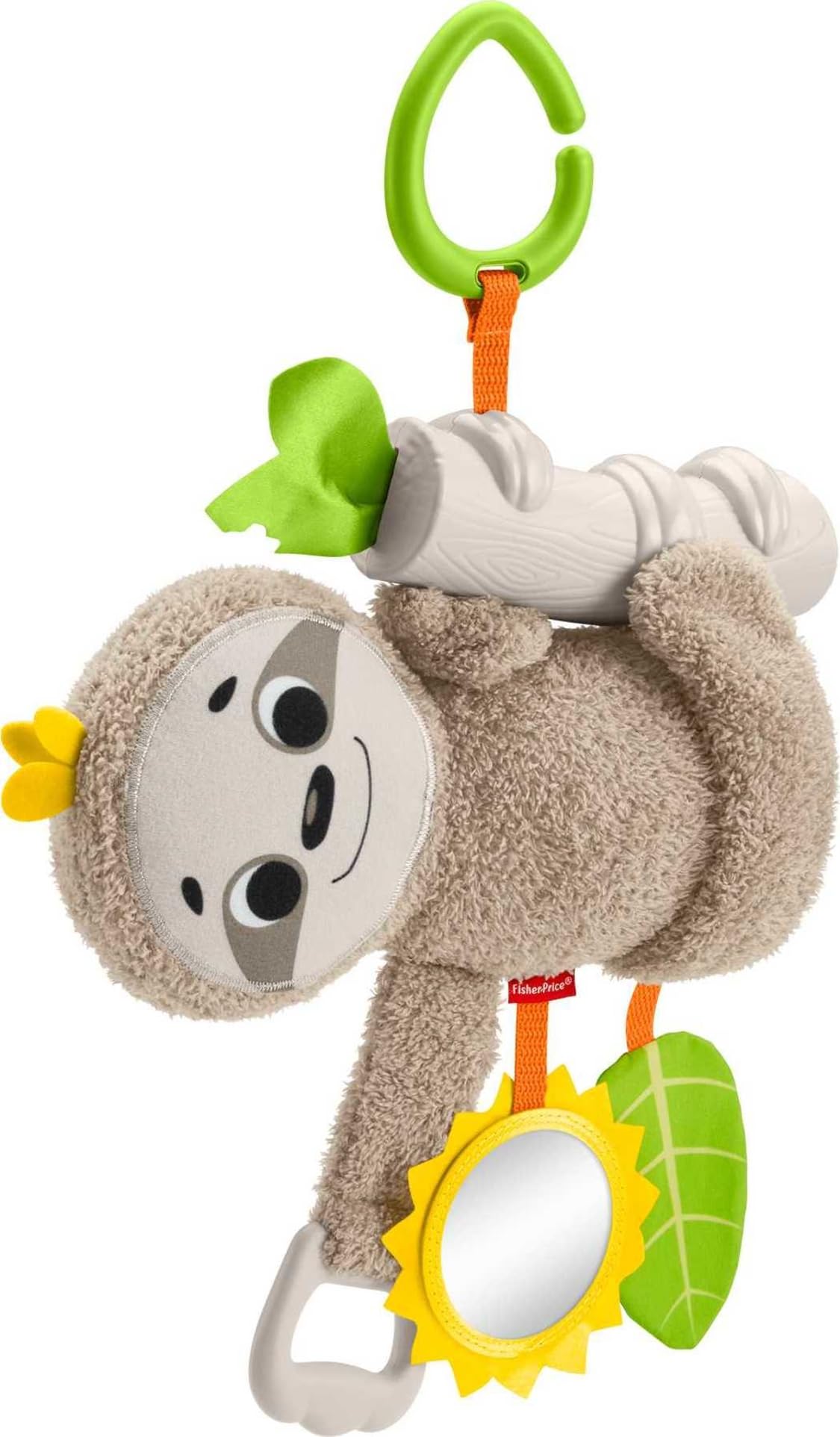 Fisher-Price Slow Much Fun Stroller Sloth — Travel Baby Toy with Motion & Sensory Play
