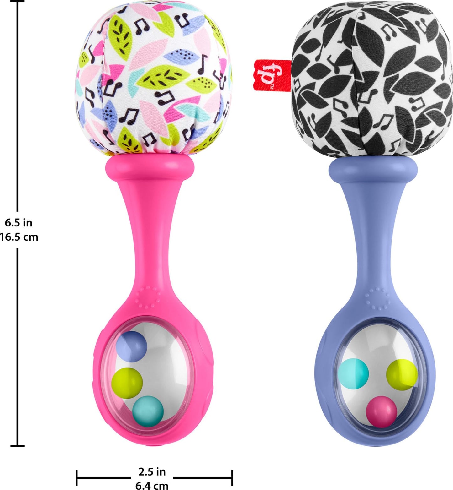 Fisher-Price Newborn Rattle 'n Rock Maracas – Soft Musical Toys for Babies 3+ Months (Pink & Purple)