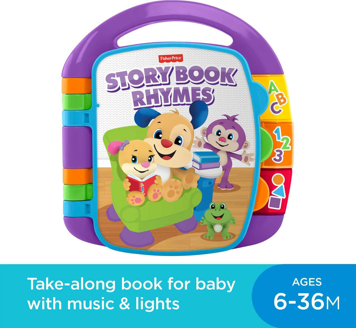 Fisher-Price Laugh & Learn Storybook Rhymes Musical Book – Lights & Sounds for Babies 6+ Months