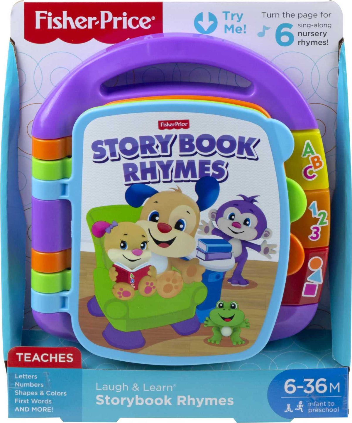 Fisher-Price Laugh & Learn Storybook Rhymes Musical Book – Lights & Sounds for Babies 6+ Months