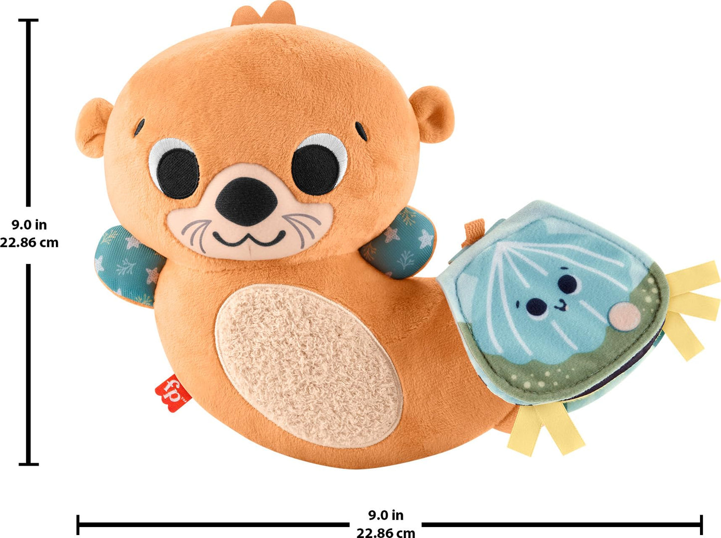 Fisher-Price 2-in-1 Rockin' Tummy Time Otter Toy & Soft Book | Sensory Baby Toy 0+ Months