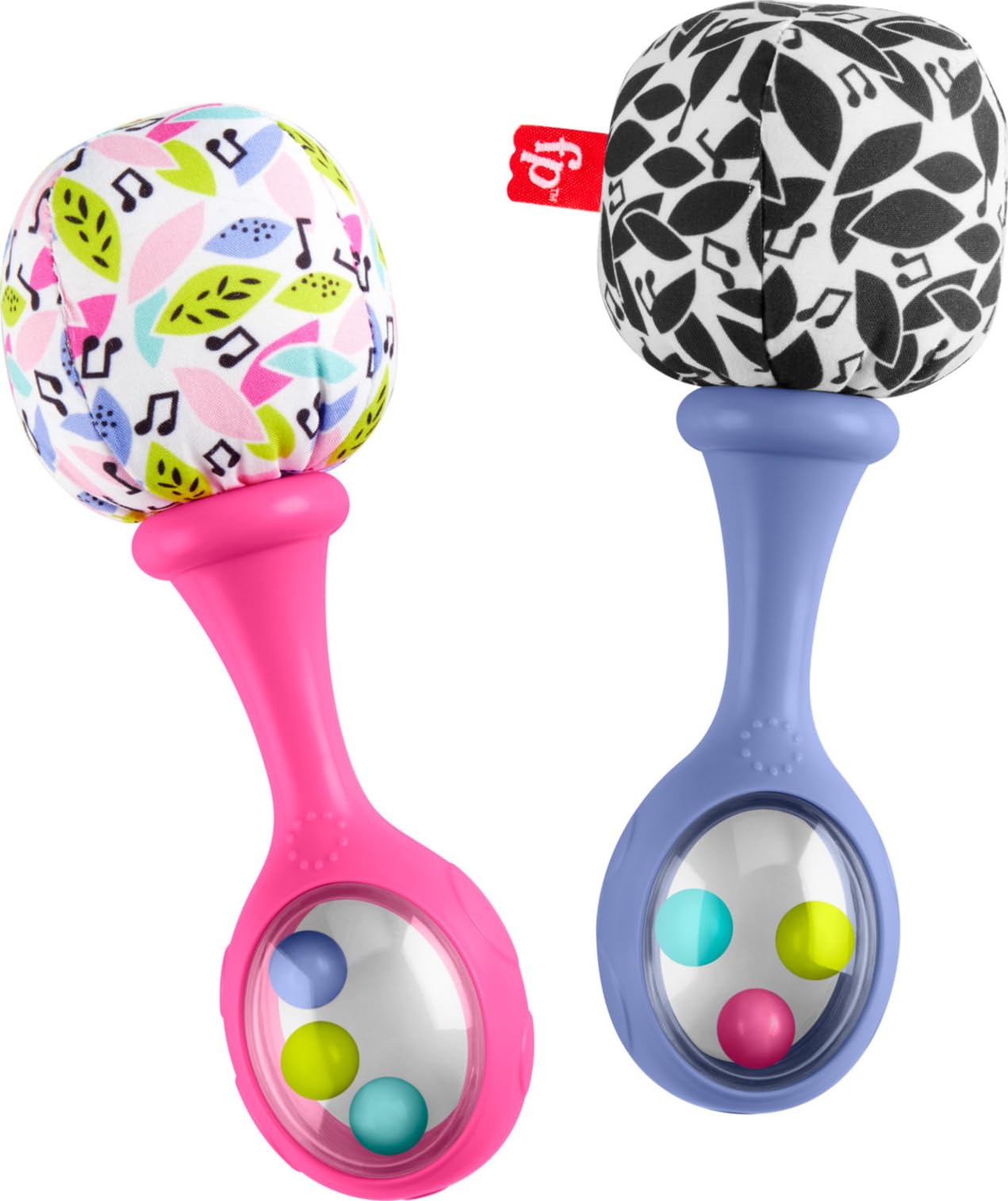 Fisher-Price Newborn Rattle 'n Rock Maracas – Soft Musical Toys for Babies 3+ Months (Pink & Purple)