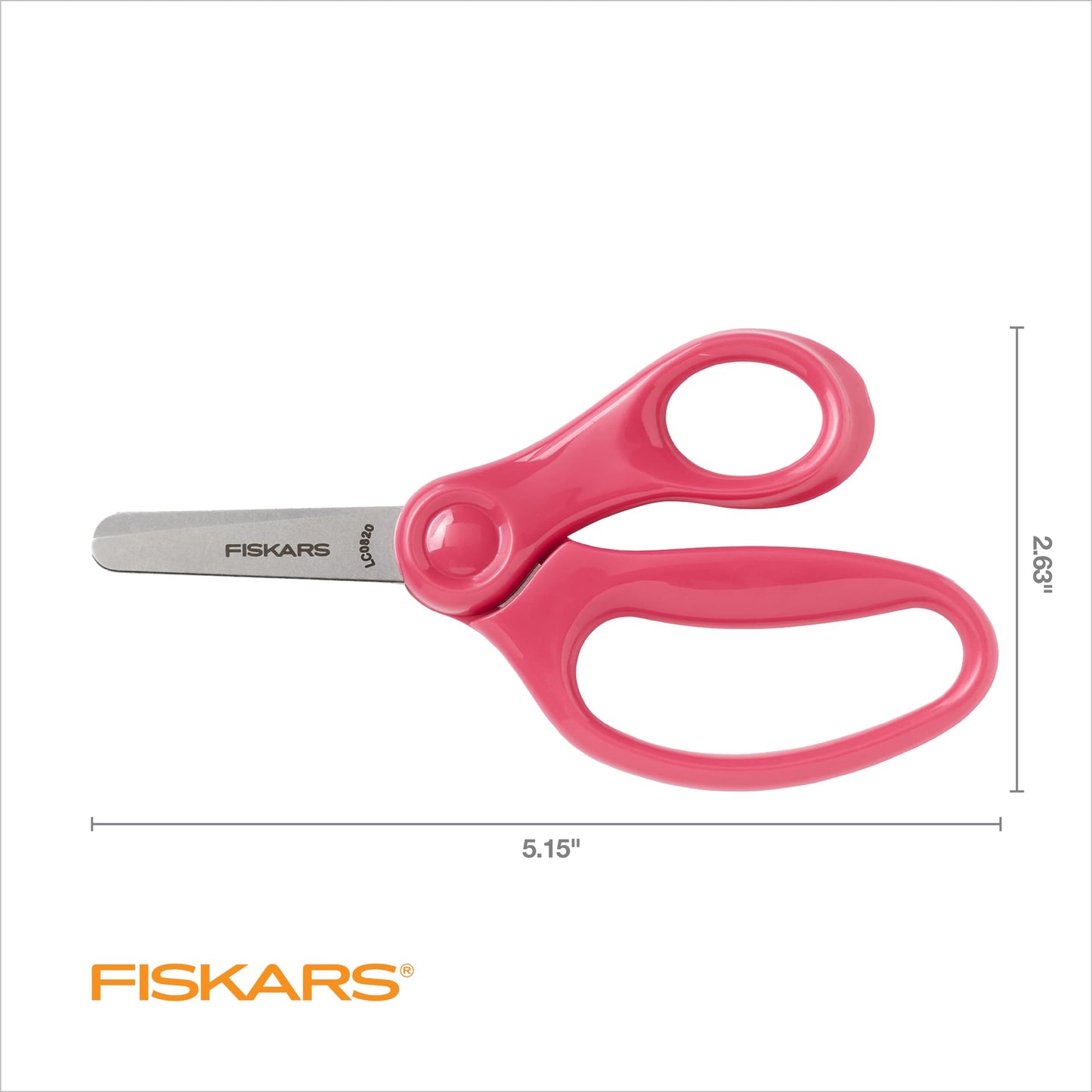 Fiskars Blunt-Tip Kids Scissors 5-inch Pink – Safe Classroom Crafting, 1-Pack