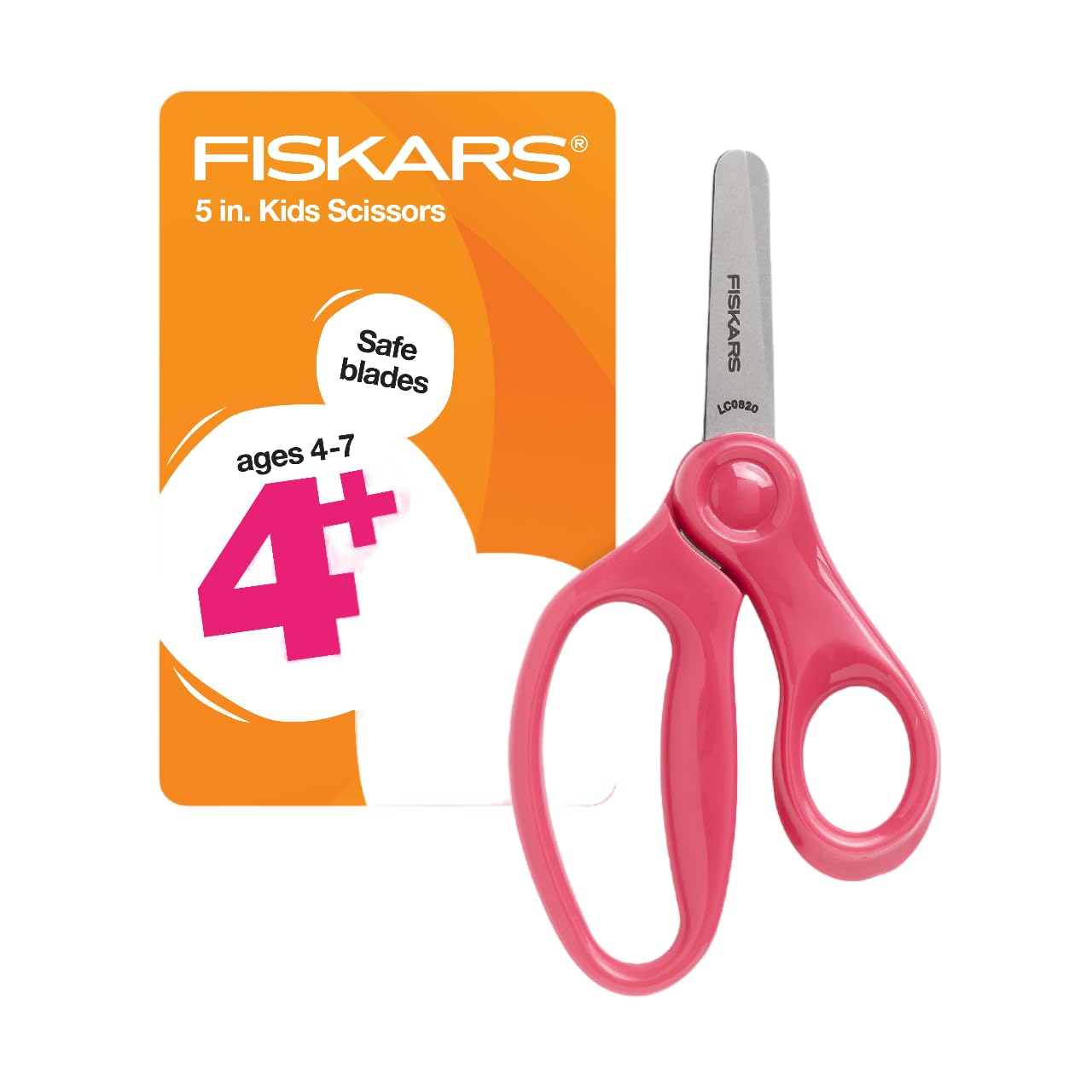 Fiskars Blunt-Tip Kids Scissors 5-inch Pink – Safe Classroom Crafting, 1-Pack