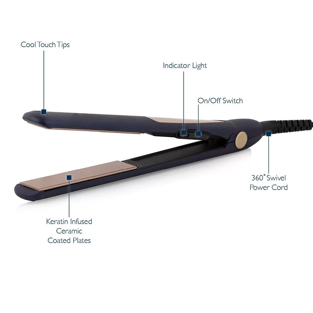 Carmen Twilight Series Ceramic Hair Straightener for Smooth, Frizz-Free Professional Results
