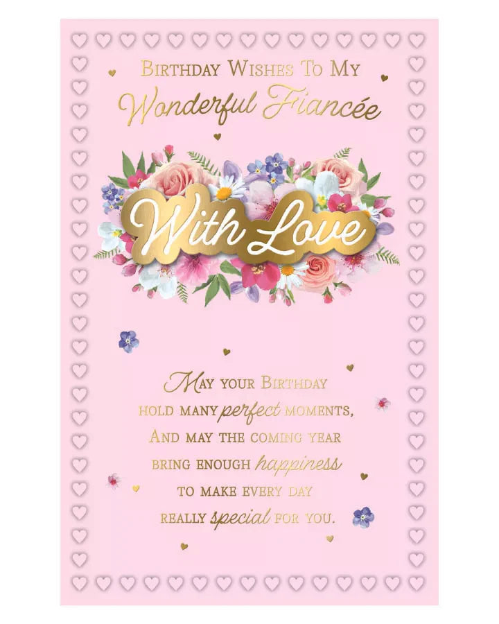Birthday   wishes  to a  wonderful   fiancee 6   page inserts