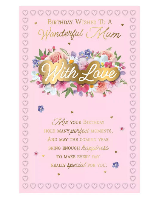 Birthday   wishes  to a  wonderful   mum  6   page inserts