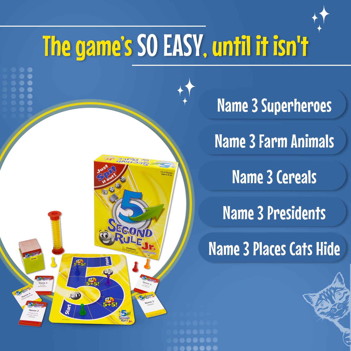 Five Second Rule Jr. Card Game – Quick Think & Shout Answers for Kids 6+