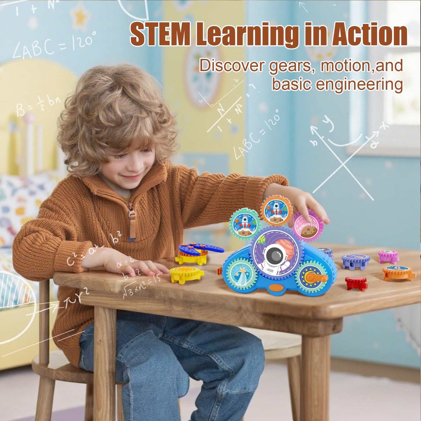Fivoro STEM Gears Toys for Kids 3+ | 18-Piece Educational Gear Set with Dual Power Modes