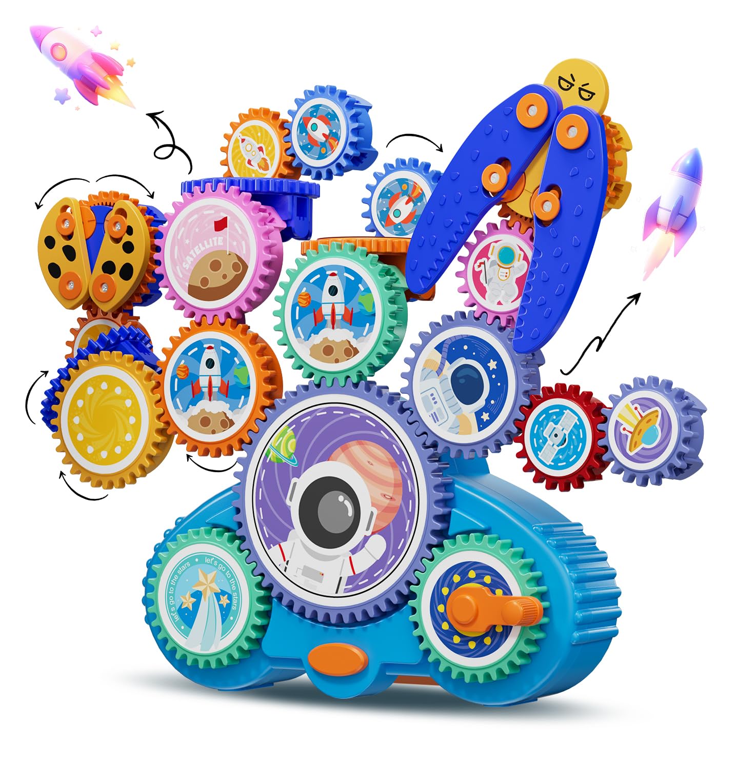 Fivoro STEM Gears Toys for Kids 3+ | 18-Piece Educational Gear Set with Dual Power Modes