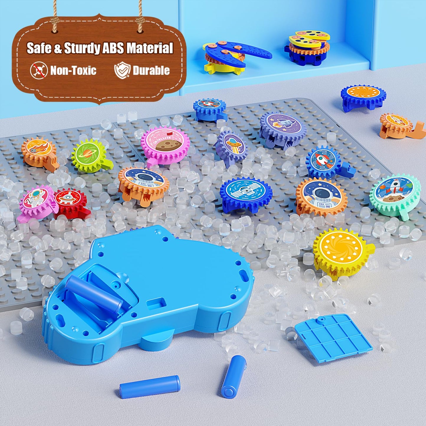 Fivoro STEM Gears Toys for Kids 3+ | 18-Piece Educational Gear Set with Dual Power Modes
