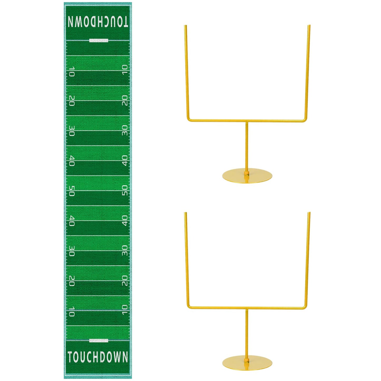 Fjoron 3-Piece Metal Football Goal Post Decoration Set | Table Decor & Football Theme Party Supplies