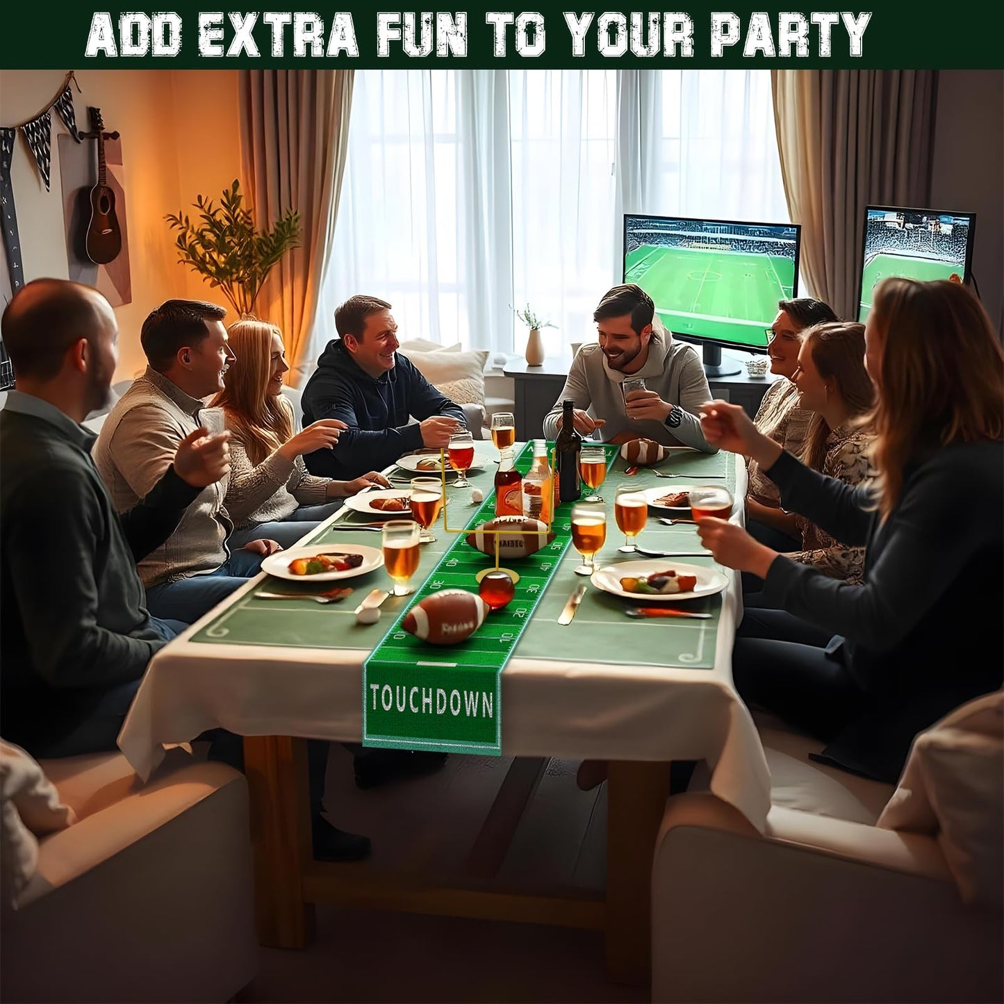 Fjoron 3-Piece Metal Football Goal Post Decoration Set | Table Decor & Football Theme Party Supplies
