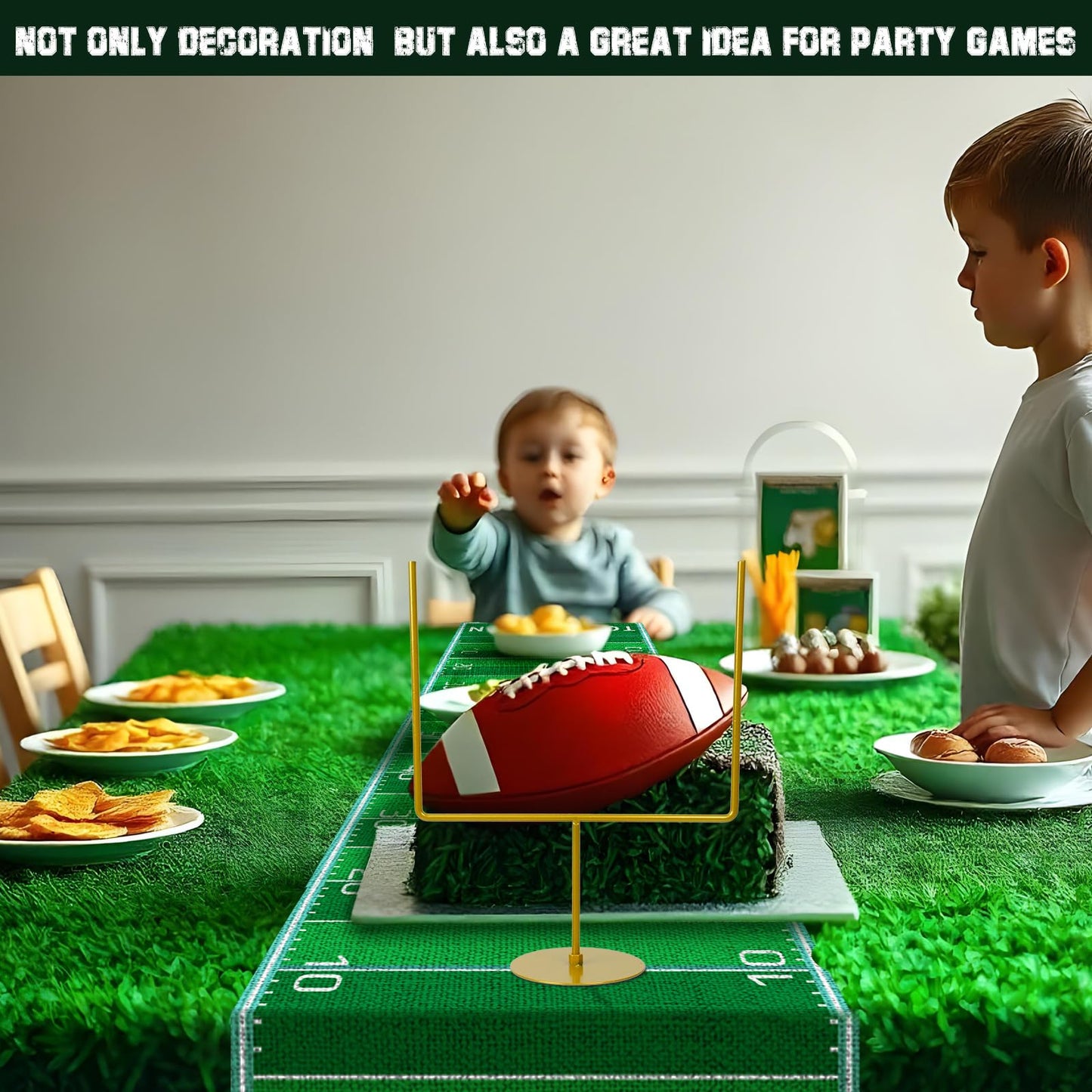 Fjoron 3-Piece Metal Football Goal Post Decoration Set | Table Decor & Football Theme Party Supplies