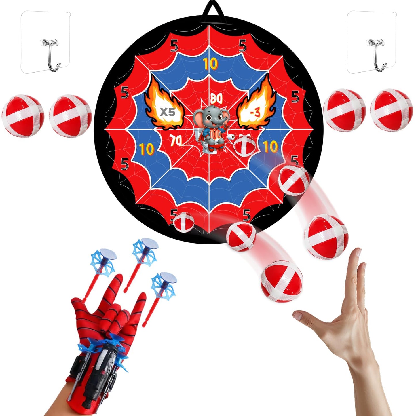 FJQZDBDSA Spiders Web Shooter — Wrist Toy & Target Set for Boys 4-8 | Birthday Gift