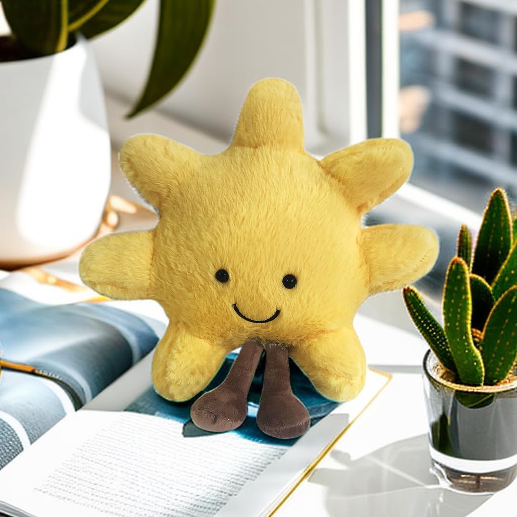FJQZHA Moon Sun Plush Toy – Soft Moon & Sun Plush for Kids