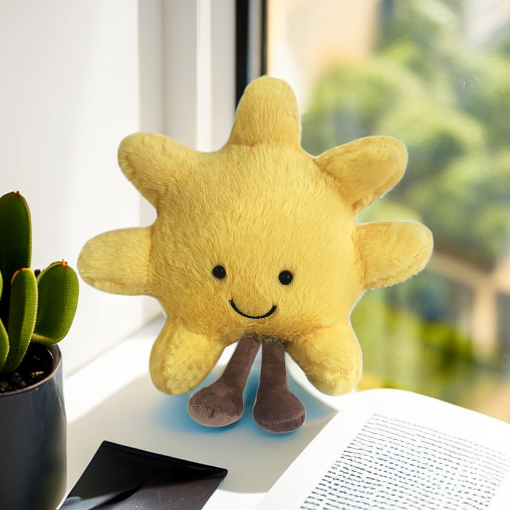 FJQZHA Moon Sun Plush Toy – Soft Moon & Sun Plush for Kids