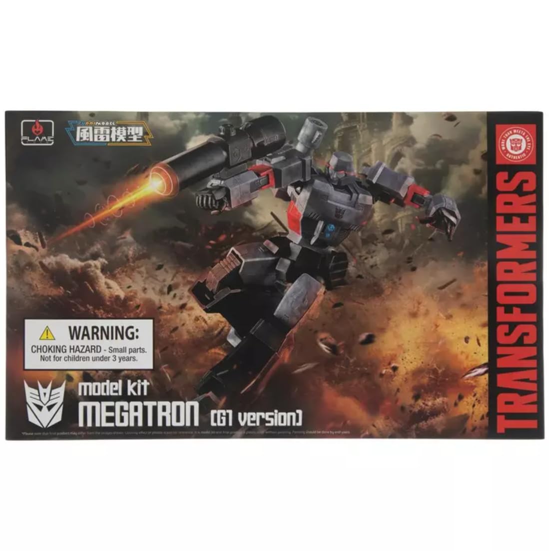 Flame Toys Transformers Megatron Furai Model Kit (G1 Version) – Glue-Free Assembly, 40+ Joints
