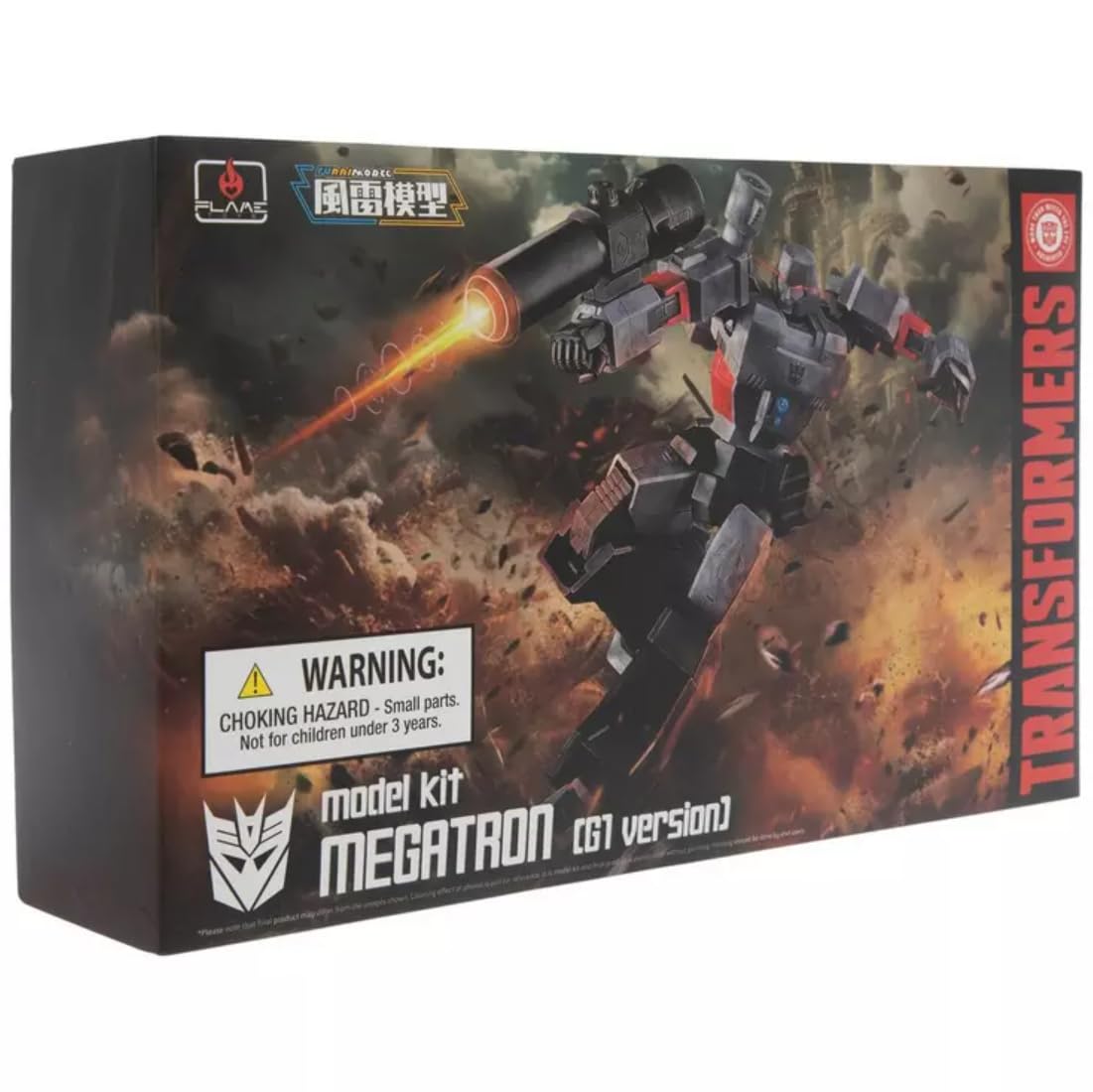 Flame Toys Transformers Megatron Furai Model Kit (G1 Version) – Glue-Free Assembly, 40+ Joints