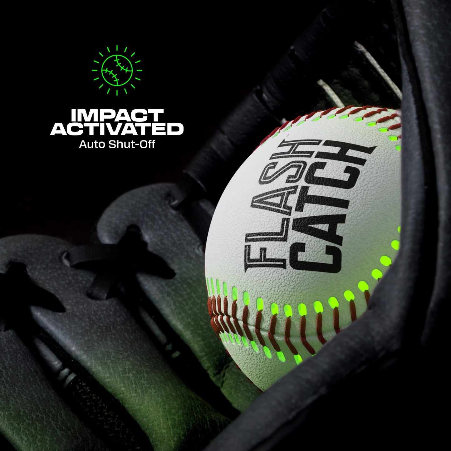 FlashCatch Rechargeable Light Up Baseball – Official-Size Glow-in-the-Dark Ball for Teens & Kids