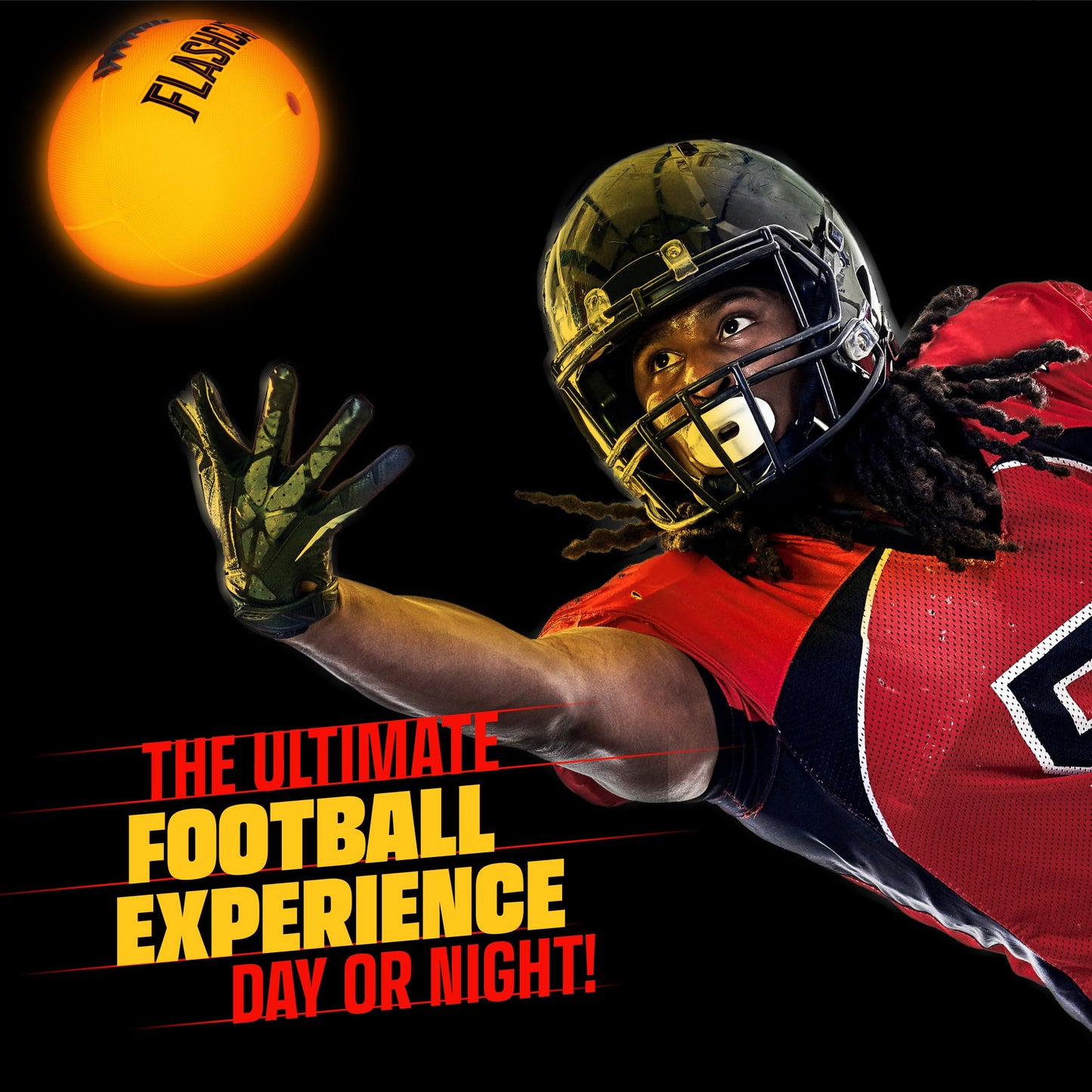 FlashCatch Light Up Football – Glow in the Dark Mini Football for Night Play (Size 3) | Outdoor Kids Gift