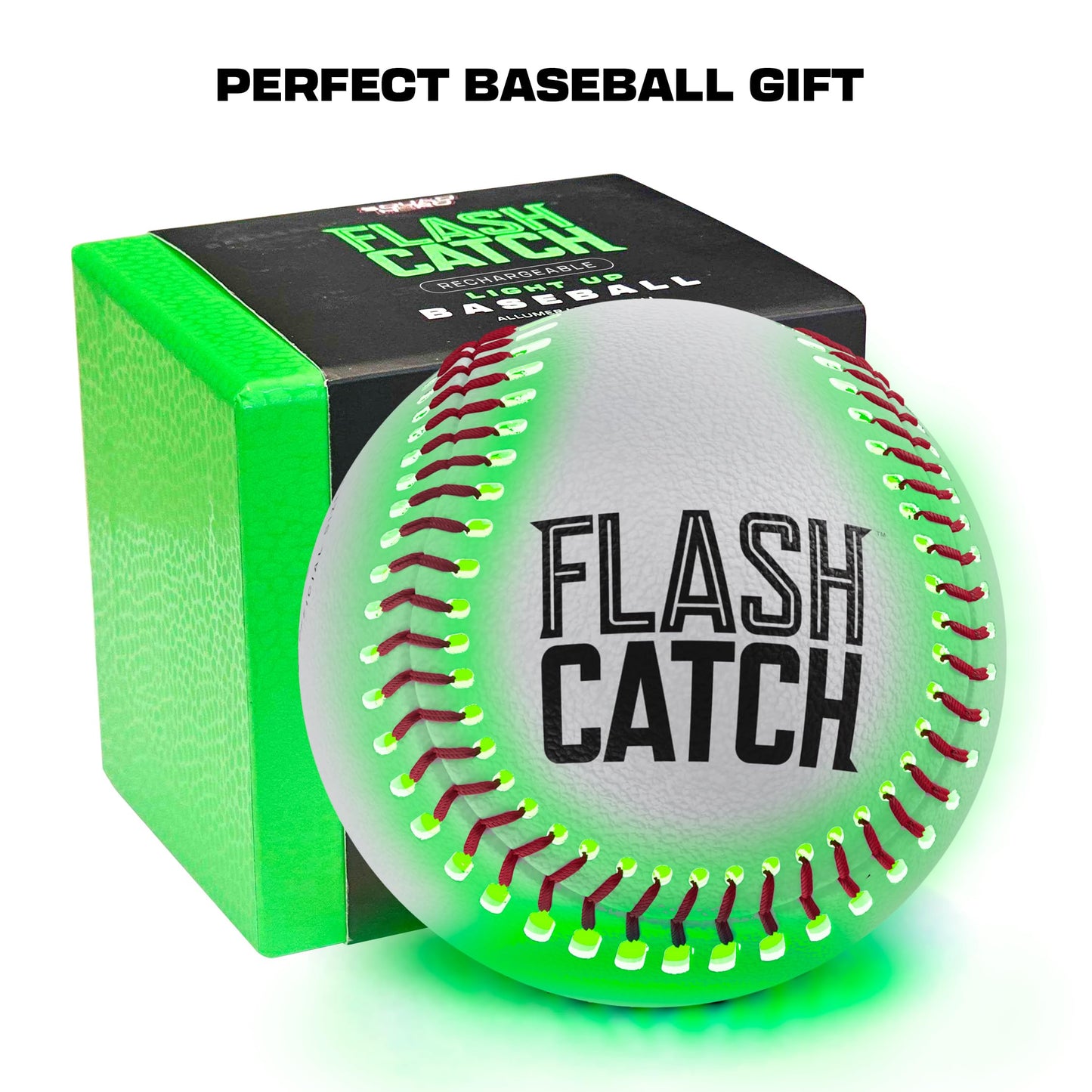 FlashCatch Rechargeable Light Up Baseball – Official-Size Glow-in-the-Dark Ball for Teens & Kids