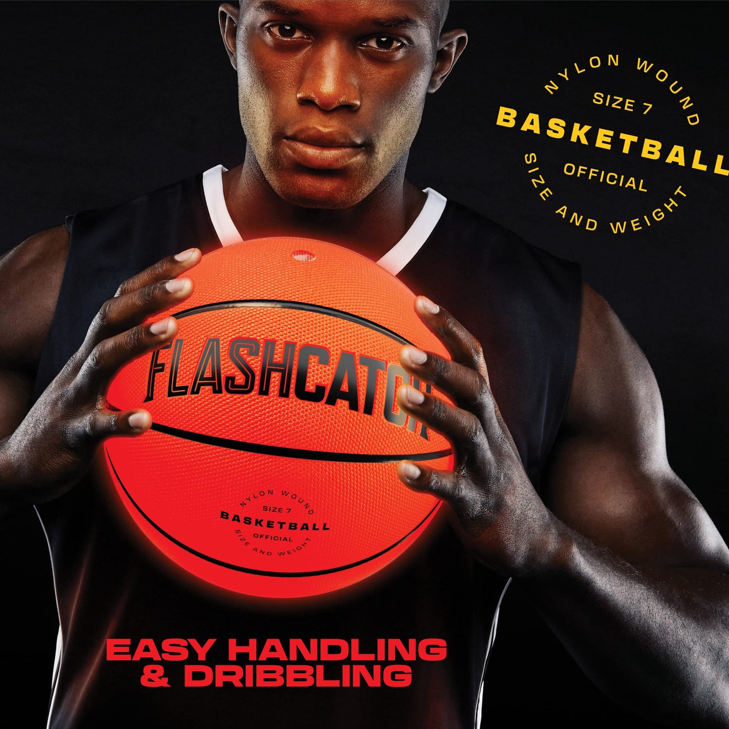 FlashCatch Light Up Basketball – Glow in the Dark, Official Size 7, Pro Grip