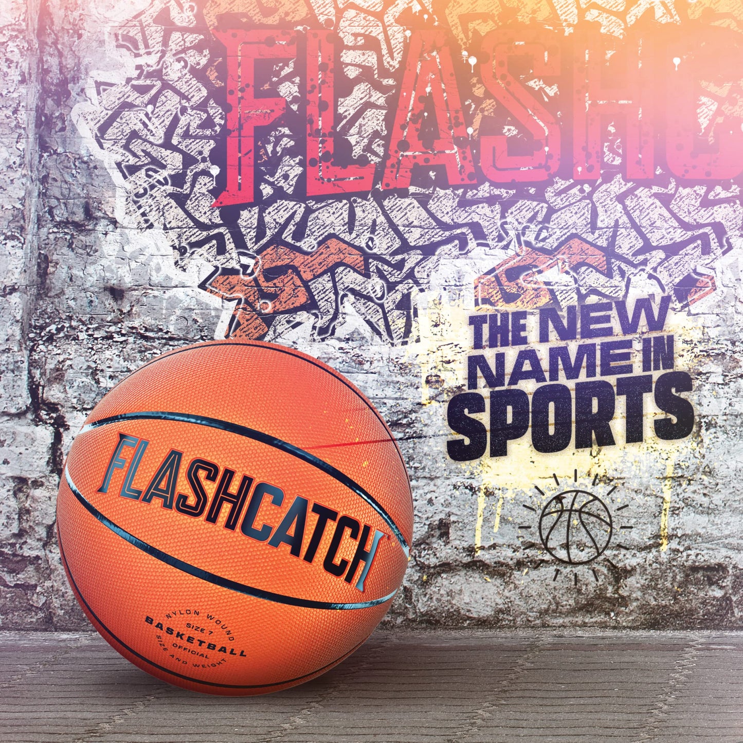 FlashCatch Light Up Basketball – Glow in the Dark, Official Size 7, Pro Grip