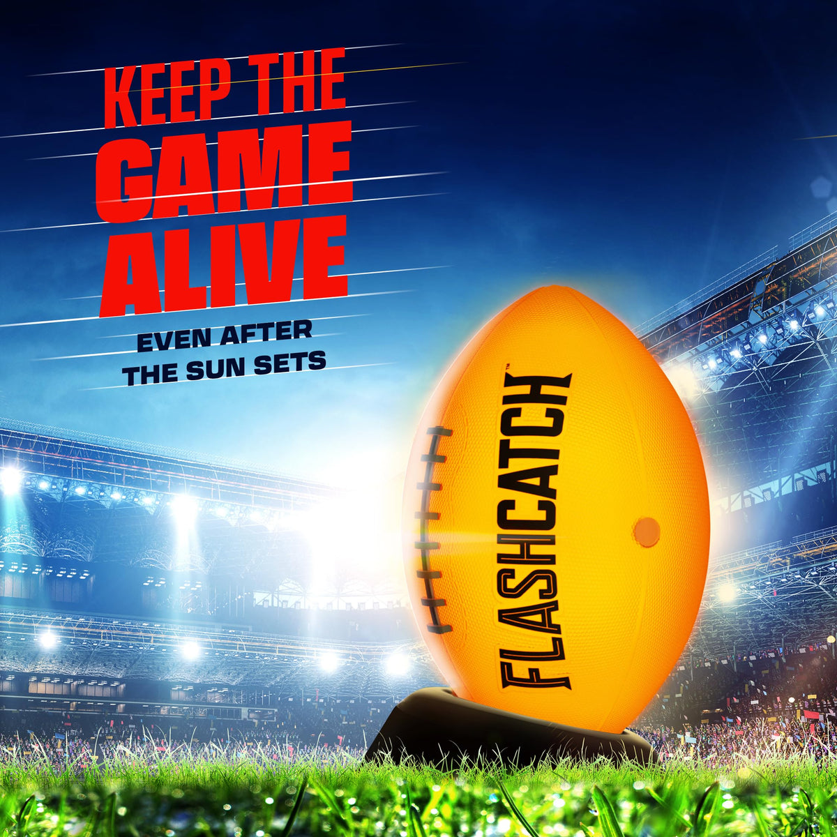 FlashCatch Light Up Football - Glow in the Dark NO 6 | Official Size 6 Football for Boys 8-15+ | Outdoor Night Play