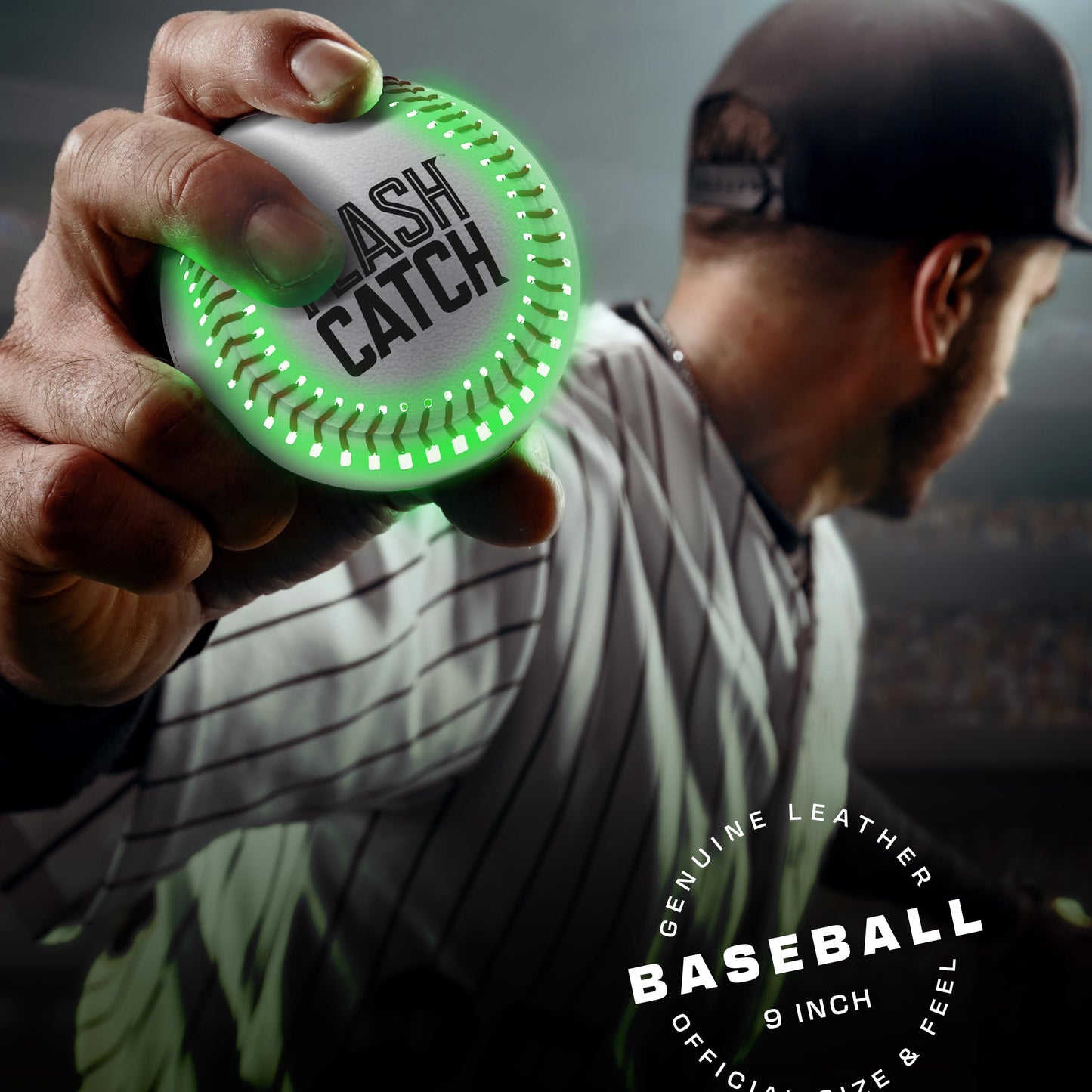 FlashCatch Rechargeable Light Up Baseball – Official-Size Glow-in-the-Dark Ball for Teens & Kids