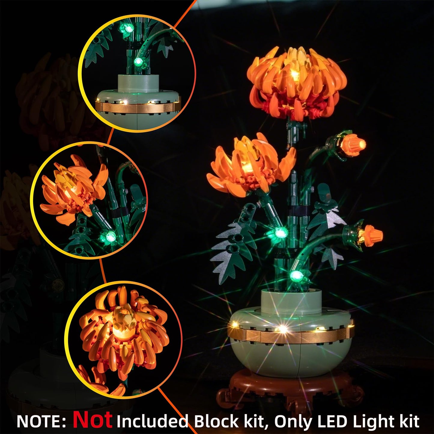 Flashebrick LED Light Kit for Lego Chrysanthemum 10368 – Vibrant Petals Lighting Set