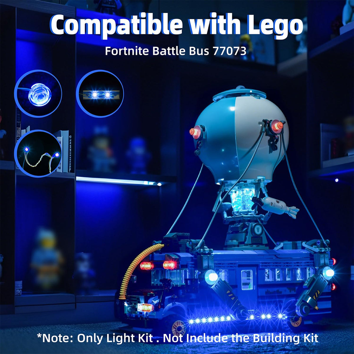 Flashebrick LED Light Kit for Lego Fortnite Battle Bus 77073 – Illuminate Your Build