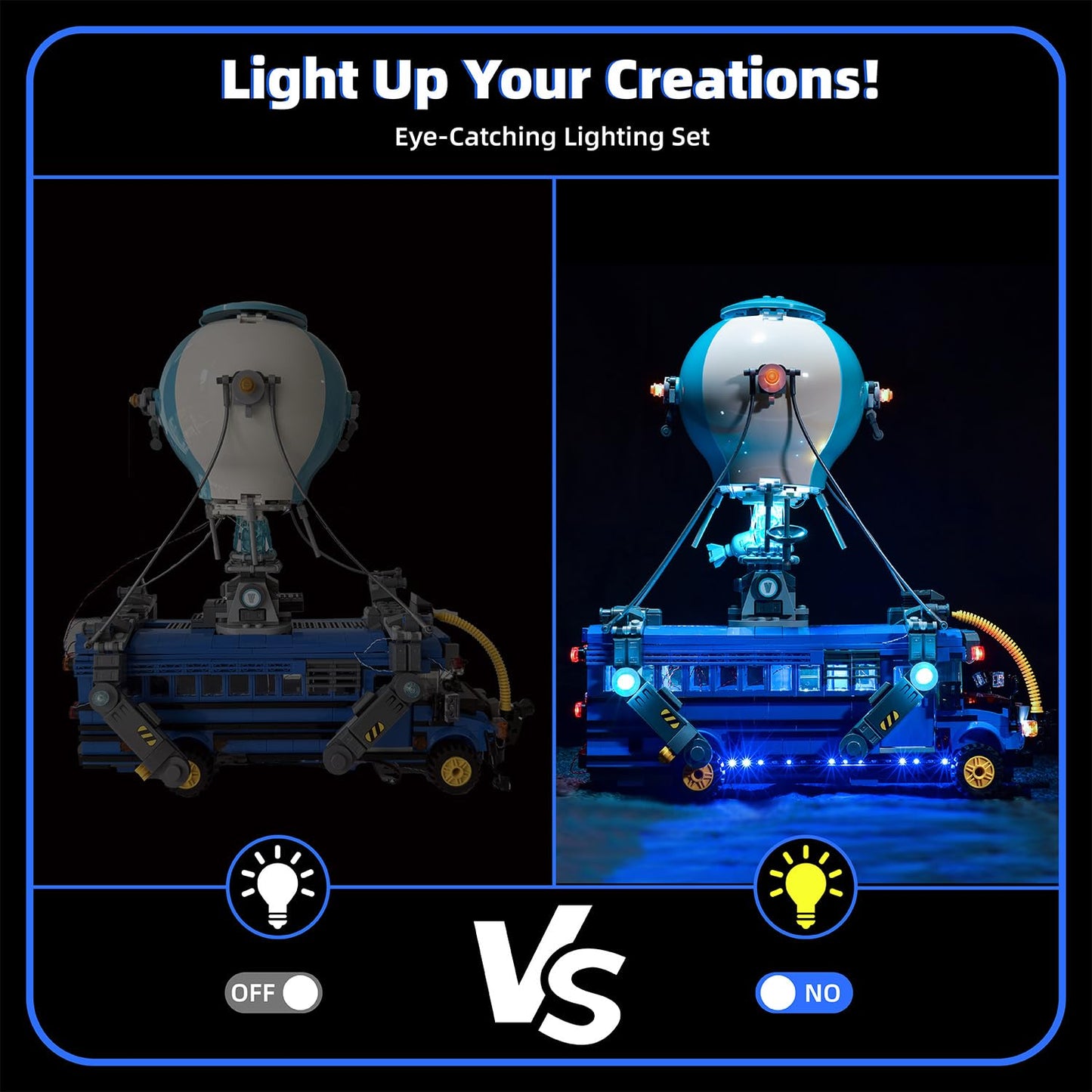 Flashebrick LED Light Kit for Lego Fortnite Battle Bus 77073 – Illuminate Your Build