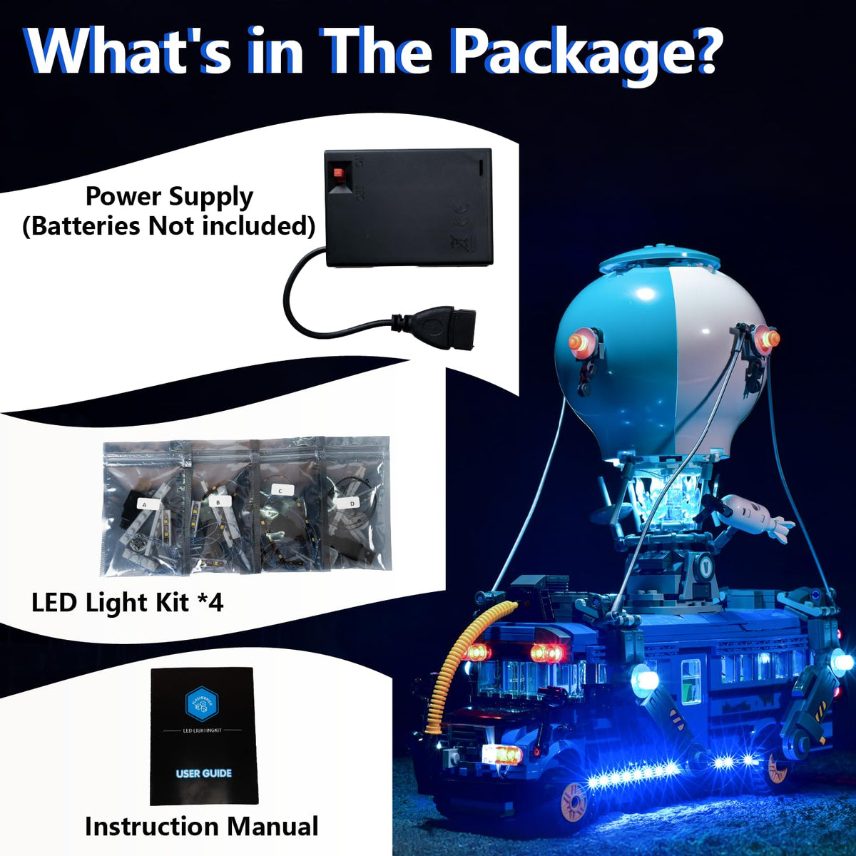 Flashebrick LED Light Kit for Lego Fortnite Battle Bus 77073 – Illuminate Your Build