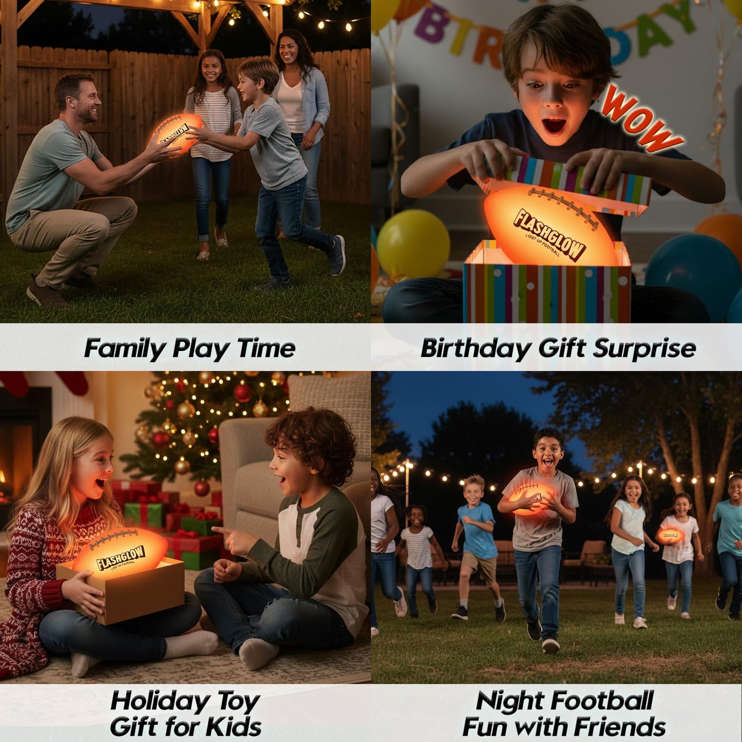 FLASHGLOW Light Up Football for Boys — Glow in the Dark Night Play (Ages 8-15)
