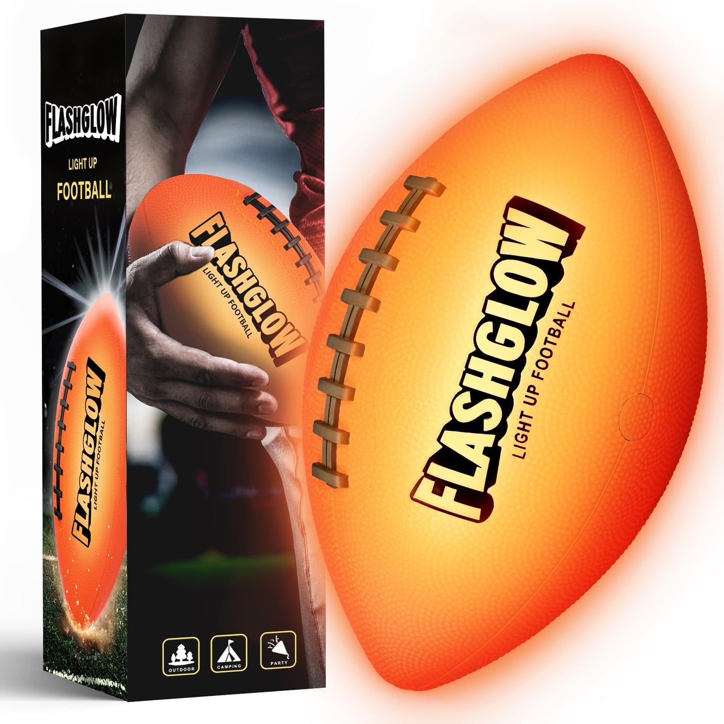 FLASHGLOW Light Up Football for Boys — Glow in the Dark Night Play (Ages 8-15)