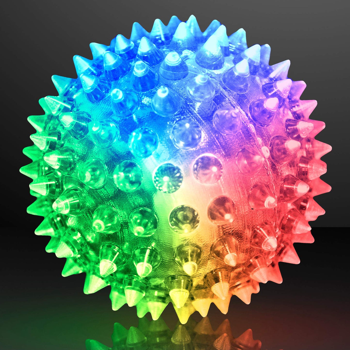 Soft Spike Flashing Light Up Bouncy Balls (Set of 6) | FlashingBlinkyLights