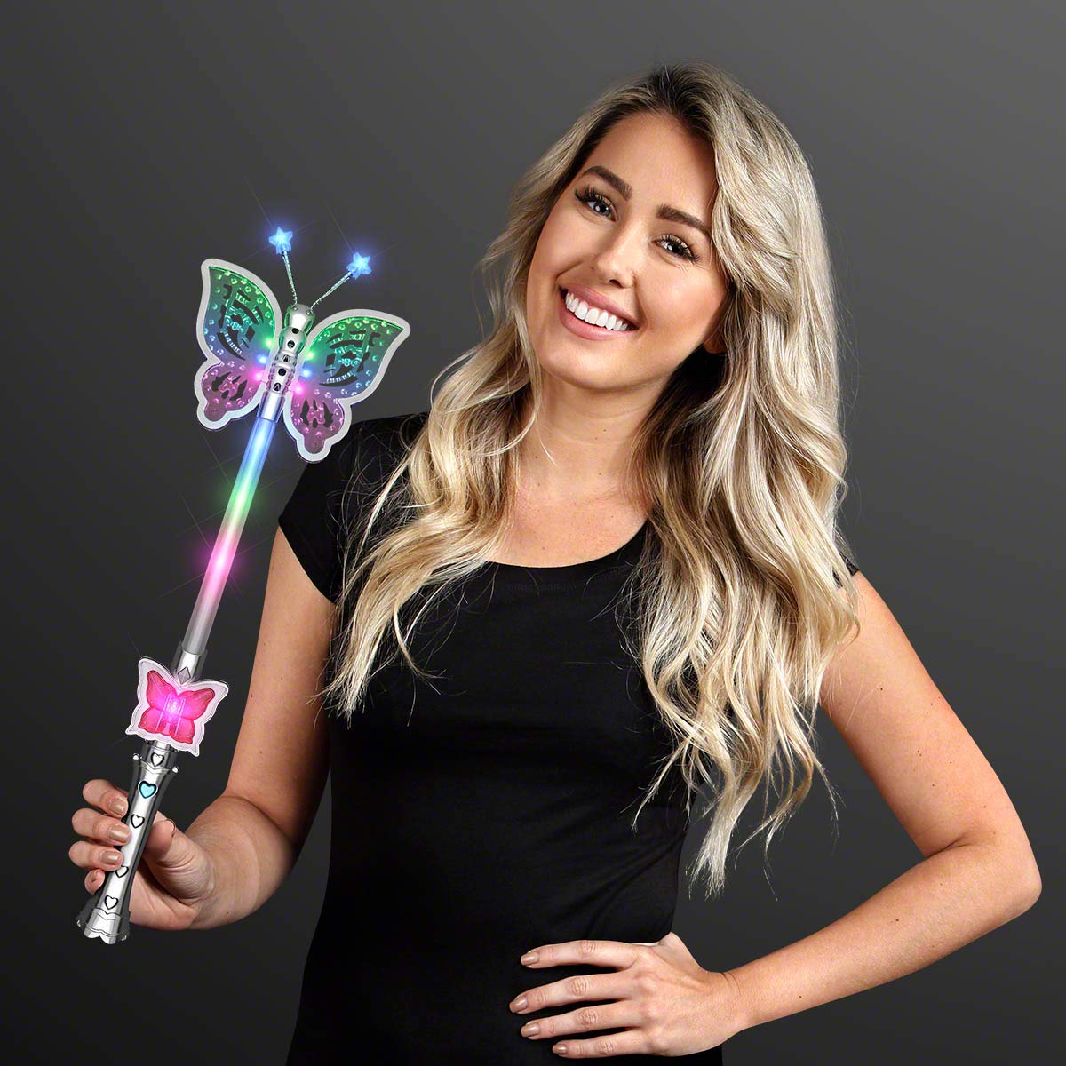 FlashingBlinkyLights LED Pretty Butterfly Fairy Wand for Girls | Light Up Fun
